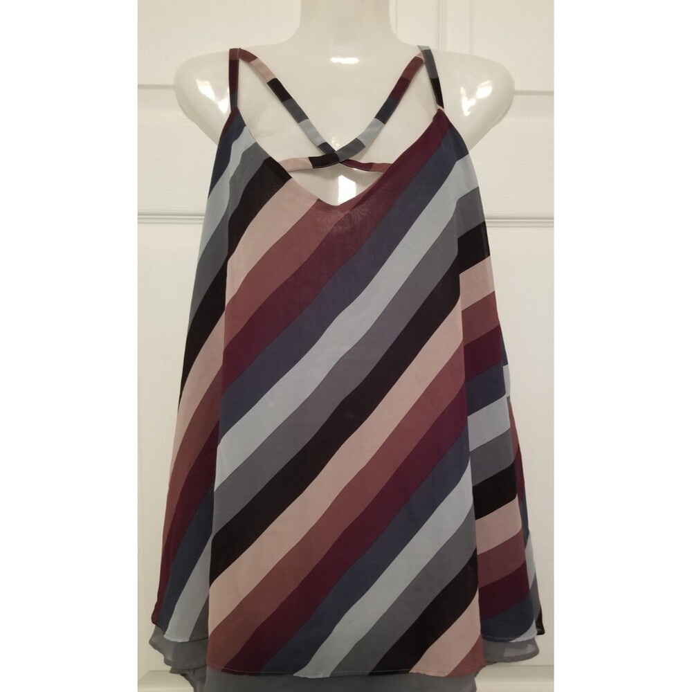 Torrid Women's Top Diagonal Stripe Adjustable Straps Lined Plus Size 3X